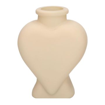 Bottiglia decorativa in vetro BELEZA a forma di cuore, con base, sabbia opaca, 8,5x5,5x11,2 cm