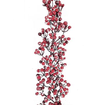 Ghirlanda decorativa con bacche di neve ZENMIR, innevata, rossa, 185cm, Ø25cm Ghirlanda decorativa con bacche di neve ZENMIR, innevata, rossa, 185cm, Ø25cm