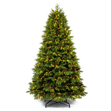 Albero di Natale artificiale SKIEN SPEED con pigne, LED, 225cm, Ø130cm