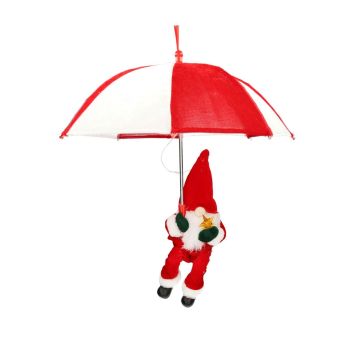 Gnomo decorativo da appendere TALERA con ombrello, LED, rosso-bianco, 60 cm, Ø 50 cm Gnomo decorativo da appendere TALERA con ombrello, LED, rosso-bianco, 60 cm, Ø 50 cm