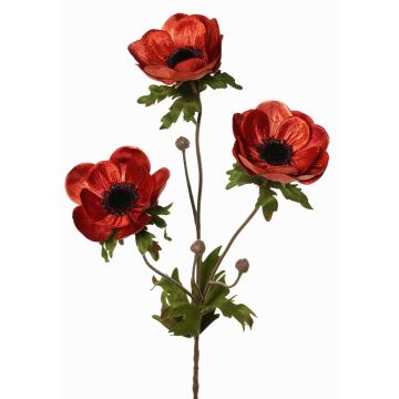 Ramo di anemone in velluto WINFAS, rosso-arancione, 75cm, Ø9-11cm Ramo di anemone in velluto WINFAS, rosso-arancione, 75cm, Ø9-11cm