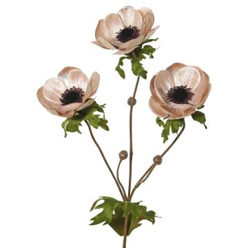 Ramo di anemone in velluto WINFAS, rosa delicato, 75 cm