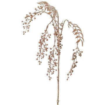 Ramo artificiale di pepe RALFHY con bacche, rosa chiaro metallizzato, 80 cm