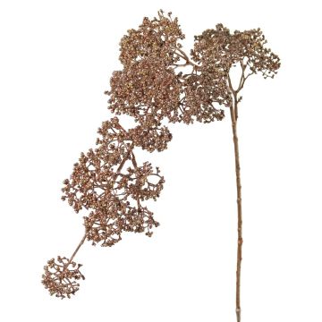 Ramo artificiale di viburno SALFHY con boccioli, rosa metallizzato chiaro, 90 cm