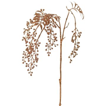 Ramo artificiale di pepe RALFHY con bacche, color rame metallizzato, 80 cm