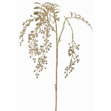 Ramo artificiale di pepe RALFHY con bacche, color argento metallizzato e oro, 80cm