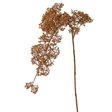 Ramo artificiale di viburno SALFHY con boccioli, color rame metallizzato, 90 cm