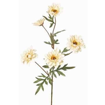 Ramo decorativo di crisantemo PRUDENCE, Eco Collection, crema-giallo, 75cm, Ø5-6,5cm