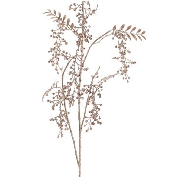 Ramo artificiale di pepe NELFHY con bacche, rosa chiaro metallizzato, 125 cm