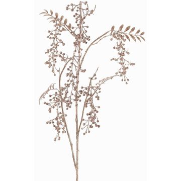 Ramo artificiale di pepe NELFHY con bacche, rosa chiaro metallizzato, 125cm