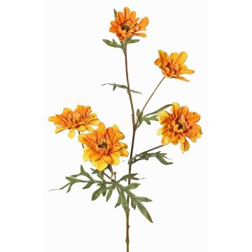 Ramo decorativo di crisantemo PRUDENCE, Eco Collection, giallo-arancio, 75cm, Ø5-6,5cm