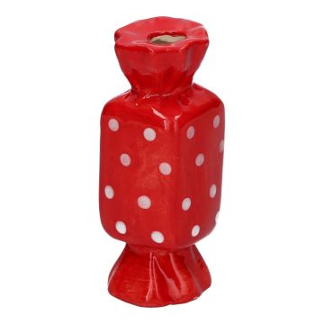 Vaso quadrato per fiori Bonbon AMIEL in ceramica, con pois, rosso-bianco, 4,5x4,5x11,5cm Vaso quadrato per fiori Bonbon AMIEL in ceramica, con pois, rosso-bianco, 4,5x4,5x11,5cm