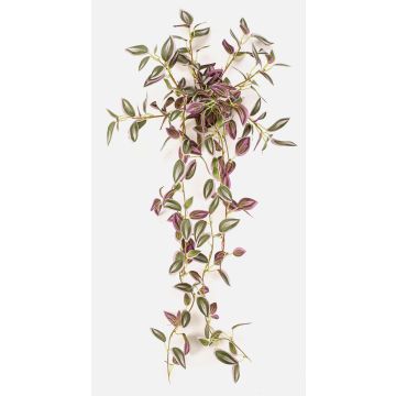 Pianta artificiale Tradescantia zebrina DIHALLO su bastoncino, pendente, verde-lilla, 70 cm