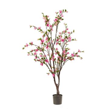 Albero di magnolia artificiale JINKFUN con fiori, tronco artificiale, rosa, 170 cm