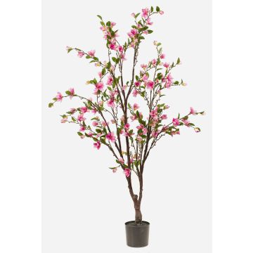 Albero di magnolia artificiale JINKFUN con fiori, tronco artificiale, rosa, 170 cm
