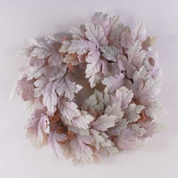 Ghirlanda artificiale di acero HURSIK, effetto secco, grigio-verde-rosa, Ø 50 cm