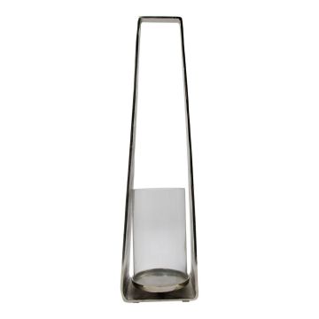 Lanterna MORGANNE in alluminio, con manico, argento, 20x16x78 cm Lanterna MORGANNE in alluminio, con manico, argento, 20x16x78 cm