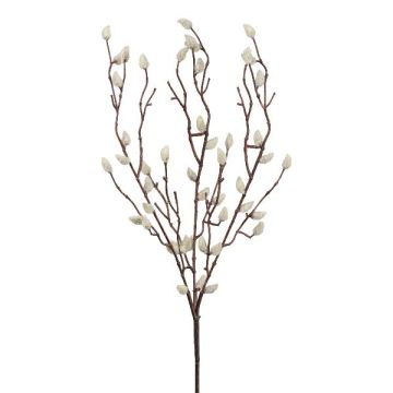 Ramo decorativo salice SLORMA con fiori, bianco, 70 cm