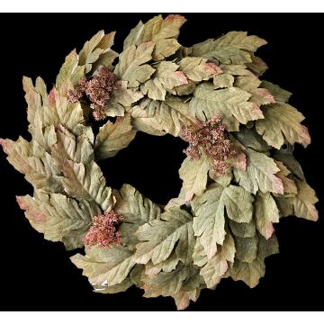 Ghirlanda artificiale di acero HURSIK, effetto secco, verde-rosa, Ø 50 cm