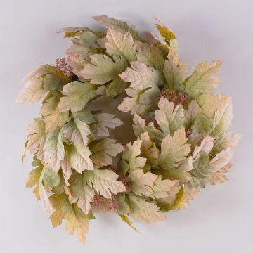 Ghirlanda artificiale di acero HURSIK, effetto secco, verde-rosa, Ø 50 cm