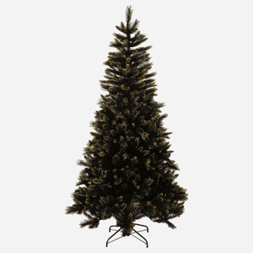 Albero di Natale artificiale ASKER SPEED con pigne, luccichio dorato, nero, 225cm, Ø120cm Albero di Natale artificiale ASKER SPEED con pigne, luccichio dorato, nero, 225cm, Ø120cm