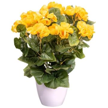 Fiore artificiale Begonia SYLINA, vaso decorativo bianco, giallo, 35 cm