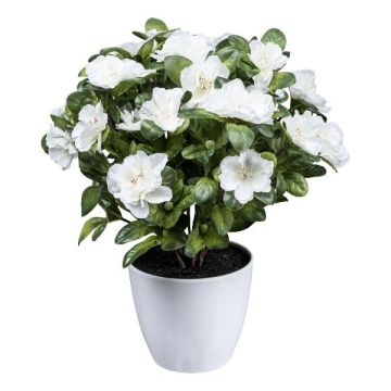 Fiore artificiale azalea WHENFA in vaso decorativo bianco, bianco, 30 cm