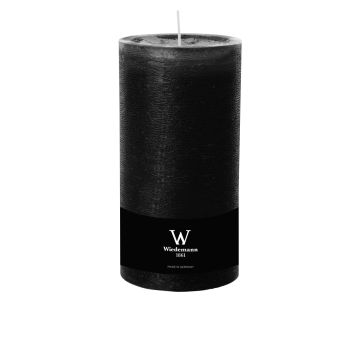 Candela AURORA, nera, 19cm, Ø10cm, 155h - Prodotto in Germania