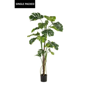 Pianta artificiale Philodendron monstera deliciosa TANIESO, tronco artificiale, radici aeree, 180 cm