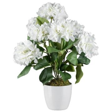 Fiore artificiale ortensia VITROS in vaso decorativo, bianco, 50 cm