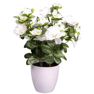 Fiore artificiale Azalea FRALVI in vaso decorativo, bianco, 26 cm
