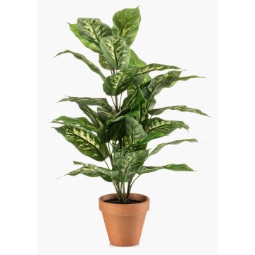 Pianta artificiale Dieffenbachia ELSAWA in vaso terracotta, verde, 65 cm