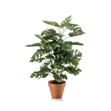 Pianta artificiale Philodendron monstera deliciosa HINAGIKU in vaso di terracotta, 65 cm