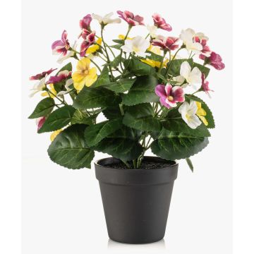 Pansie artificiali NORHA in vaso decorativo, bianco-lilla-giallo, 30 cm Pansie artificiali NORHA in vaso decorativo, bianco-lilla-giallo, 30 cm