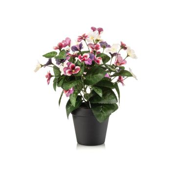 Pansie artificiali NORHA in vaso decorativo, rosa-lilla-bianco, 30 cm