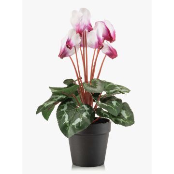 Ciclamini artificiali VERIANA in vaso decorativo, bianco-rosa, 30 cm