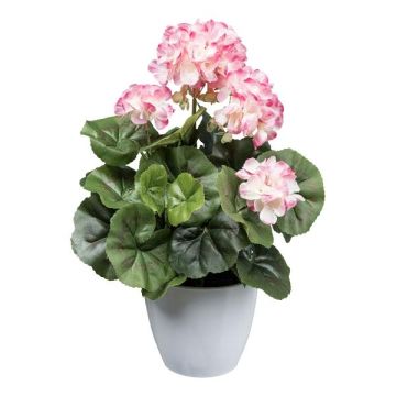 Geranio artificiale KLUMOR in vaso di melamina, rosa-bianco, 35 cm Geranio artificiale KLUMOR in vaso di melamina, rosa-bianco, 35 cm