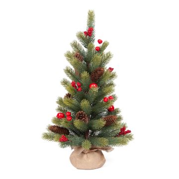 Abete artificiale HANKA, pigne, frutti, sacco di iuta, 60cm, Ø30cm