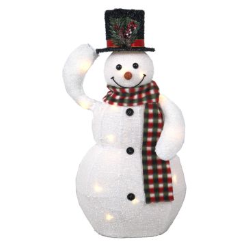 Pupazzo di neve decorativo COLWOOD con funzione di movimento, LED, bianco-rosso-nero, 30 cm Pupazzo di neve decorativo COLWOOD con funzione di movimento, LED, bianco-rosso-nero, 30 cm