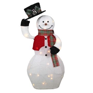 Pupazzo di neve decorativo COLWOOD con funzione di movimento, LED, bianco-rosso-nero, 45 cm Pupazzo di neve decorativo COLWOOD con funzione di movimento, LED, bianco-rosso-nero, 45 cm
