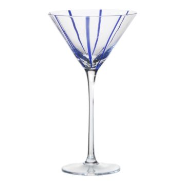 Bicchiere da martini OCTAVIUS a righe, blu-trasparente, 21cm, Ø12cm Bicchiere da martini OCTAVIUS a righe, blu-trasparente, 21cm, Ø12cm