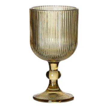 Calice da vino GENOVEFA con scanalature, ambra-trasparente, 16cm, Ø9cm Calice da vino GENOVEFA con scanalature, ambra-trasparente, 16cm, Ø9cm