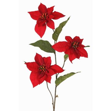 Ramo di poinsettia di velluto TONZI, rosso, 80cm, Ø15cm