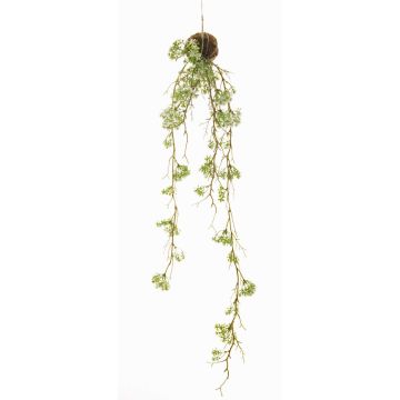 Margherita artificiale pensile SIRIA su palla di muschio, bianco, 90cm