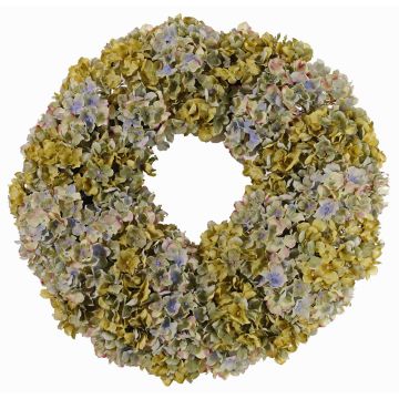 Corona di ortensie artificiali DARDANOS, verde-blu, Ø45cm