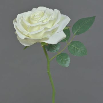 Rosa artificiale NIKOLETA, bianco, 30cm, Ø12cm