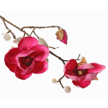 Magnolia artificiale KOSTAS, fucsia, 55cm, Ø6-8cm