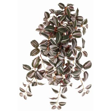 Tradescantia Zebrina artificiale KALANI, su stelo, difficilmente infiammabile, verde-bianco, 55cm