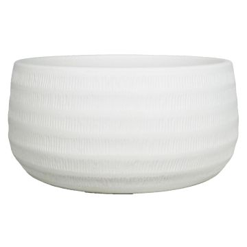 Fruttiera in ceramica TIAM con scanalature, bianco-opaco, 14cm, Ø29cm