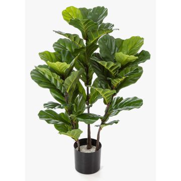 Ficus Lyrata artificiale GUDJA, tronchi artificiali, verde, 90cm